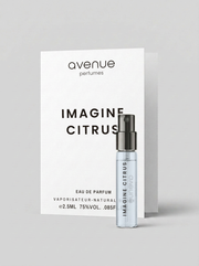 Imagine Citrus 2.5ml sample — vial and card, Avenue Perfumes