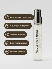 Majestic Smoke 2.5ml sample — 12hr wear, designer inspired