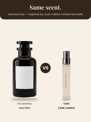 Nomad Oud vs the original — inspired by Louis Vuitton Ombre Nomade