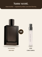 Rose Vanilla vs the original — inspired by Kilian Love Don't Be Shy